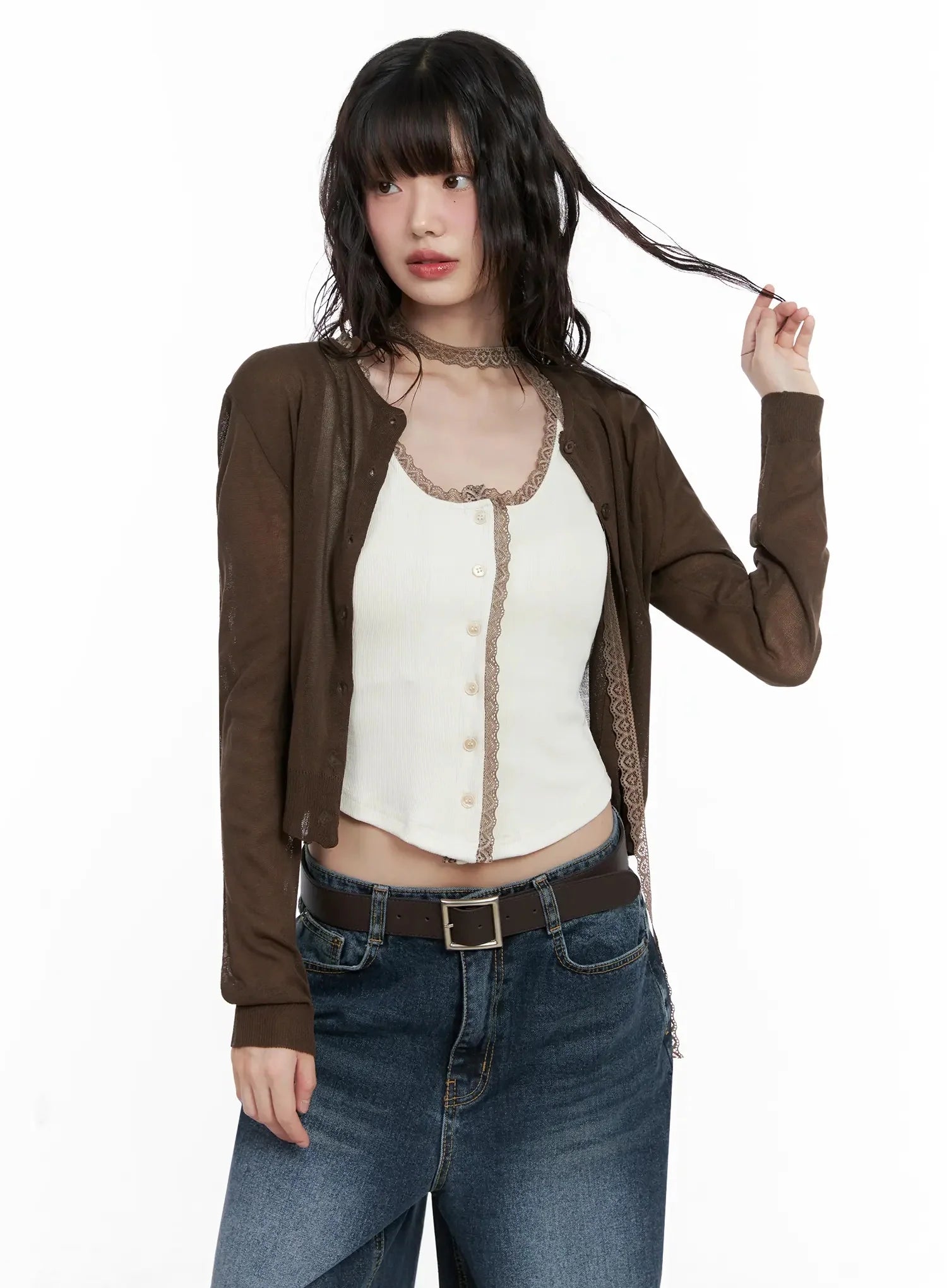 Brown Sheer Cardigan IL531
