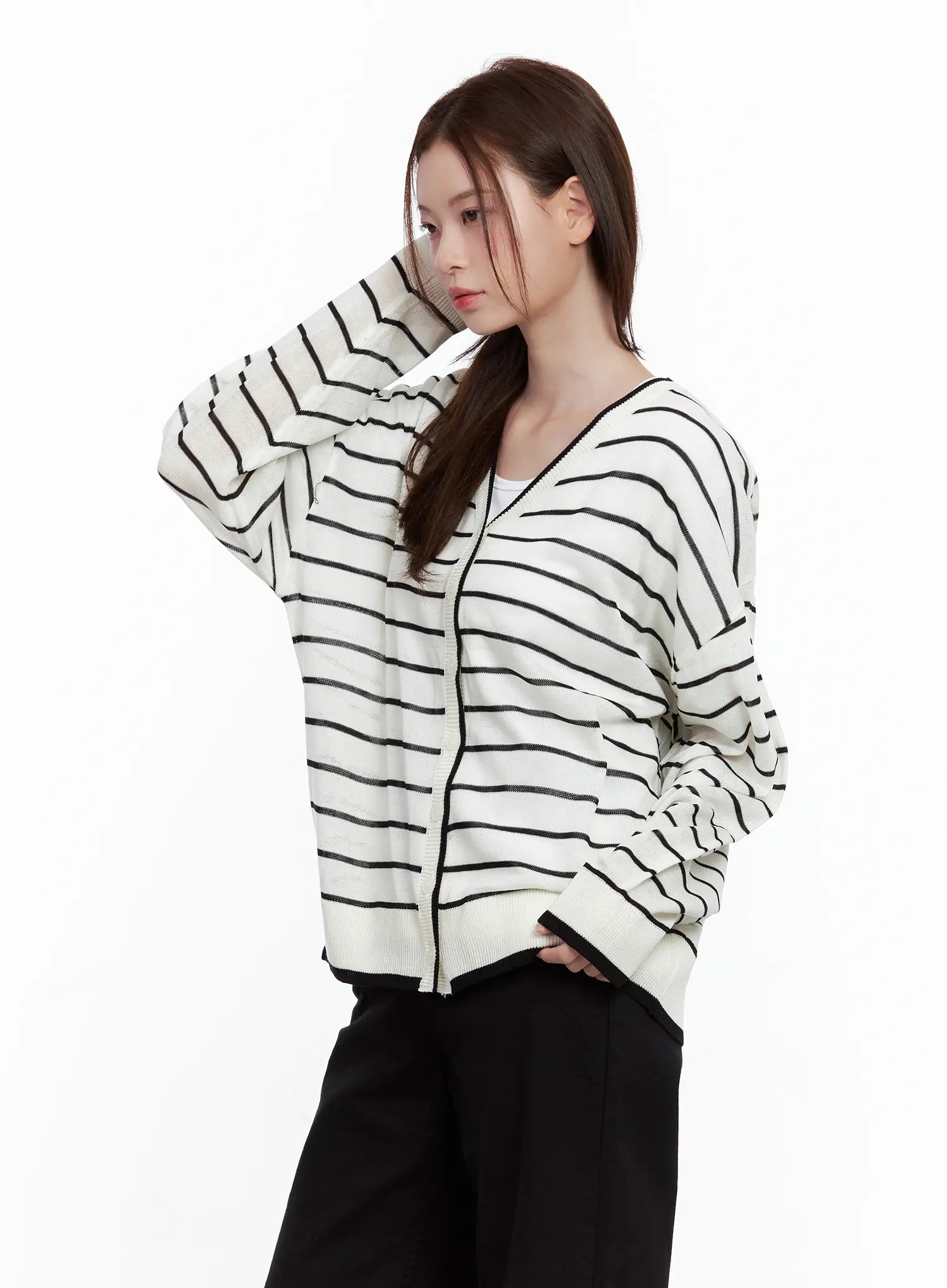 Oversized Striped Cardigan CL502