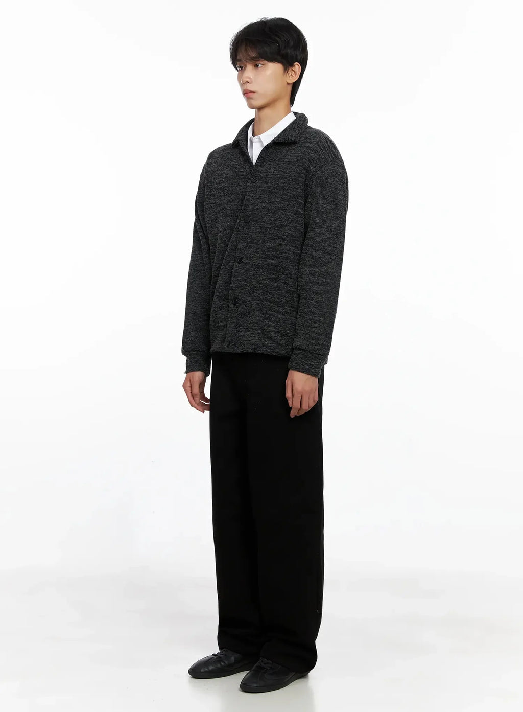 Men's Button-Up Collar Knit Cardigan IO517