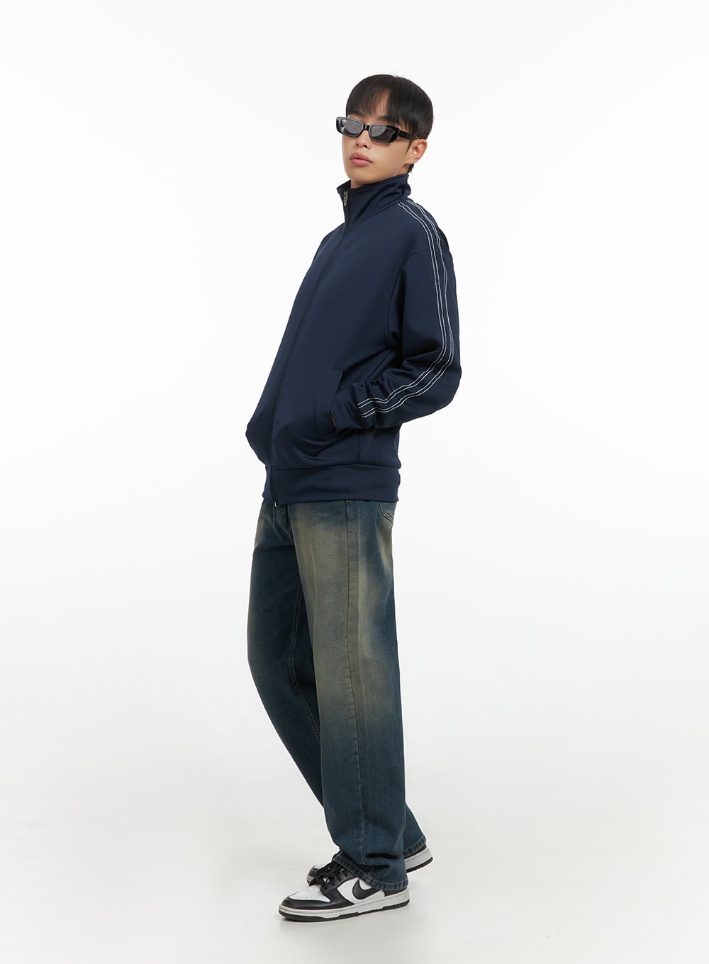 Men's Zip Up Turtleneck Track Jacket IO420