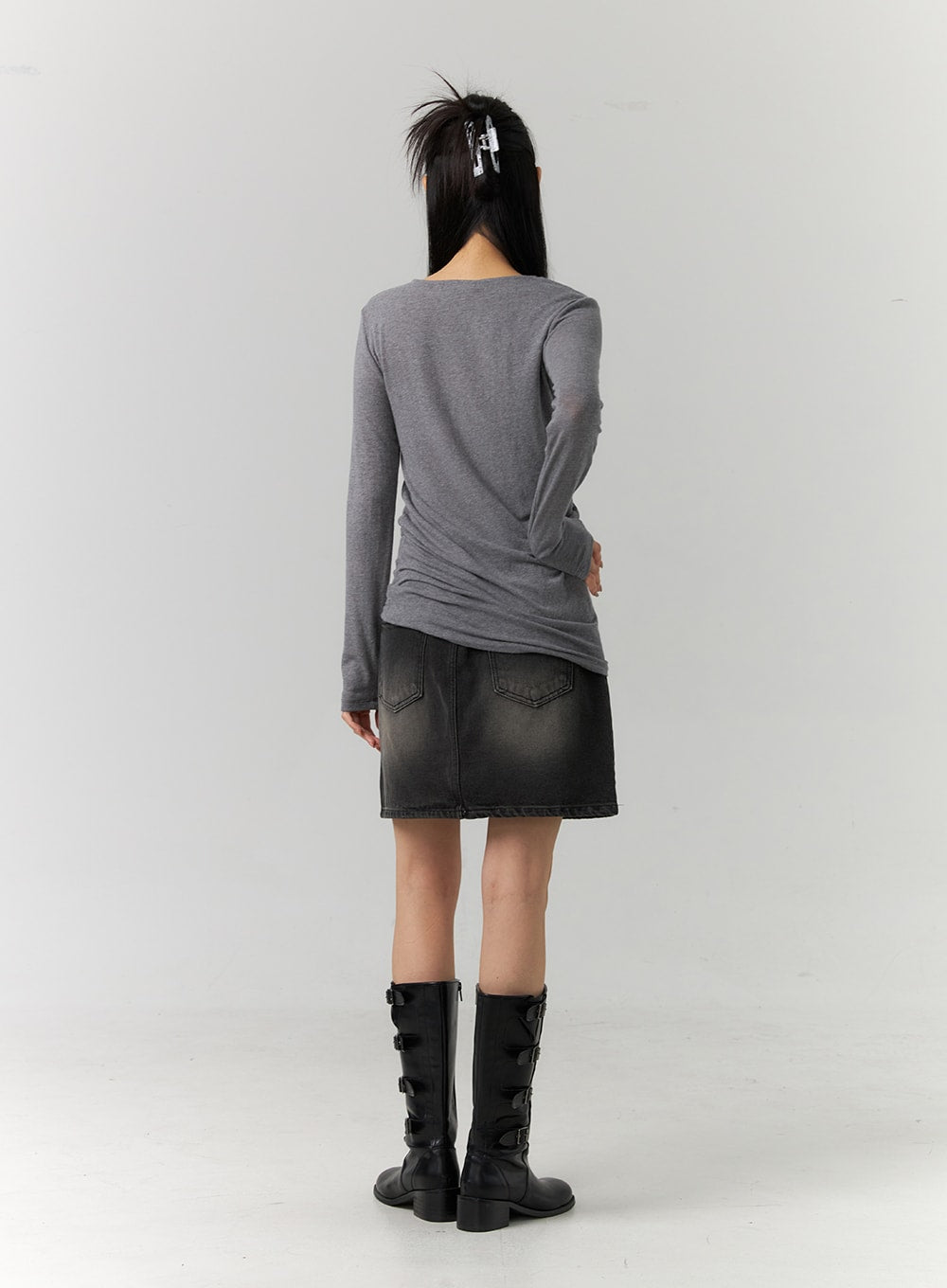 Washed Mini Denim Skirt CD307