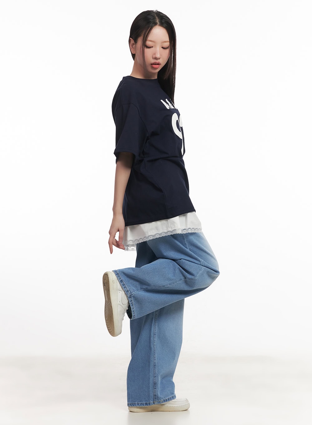 Vienna Washed Wide-Leg Jeans CM531