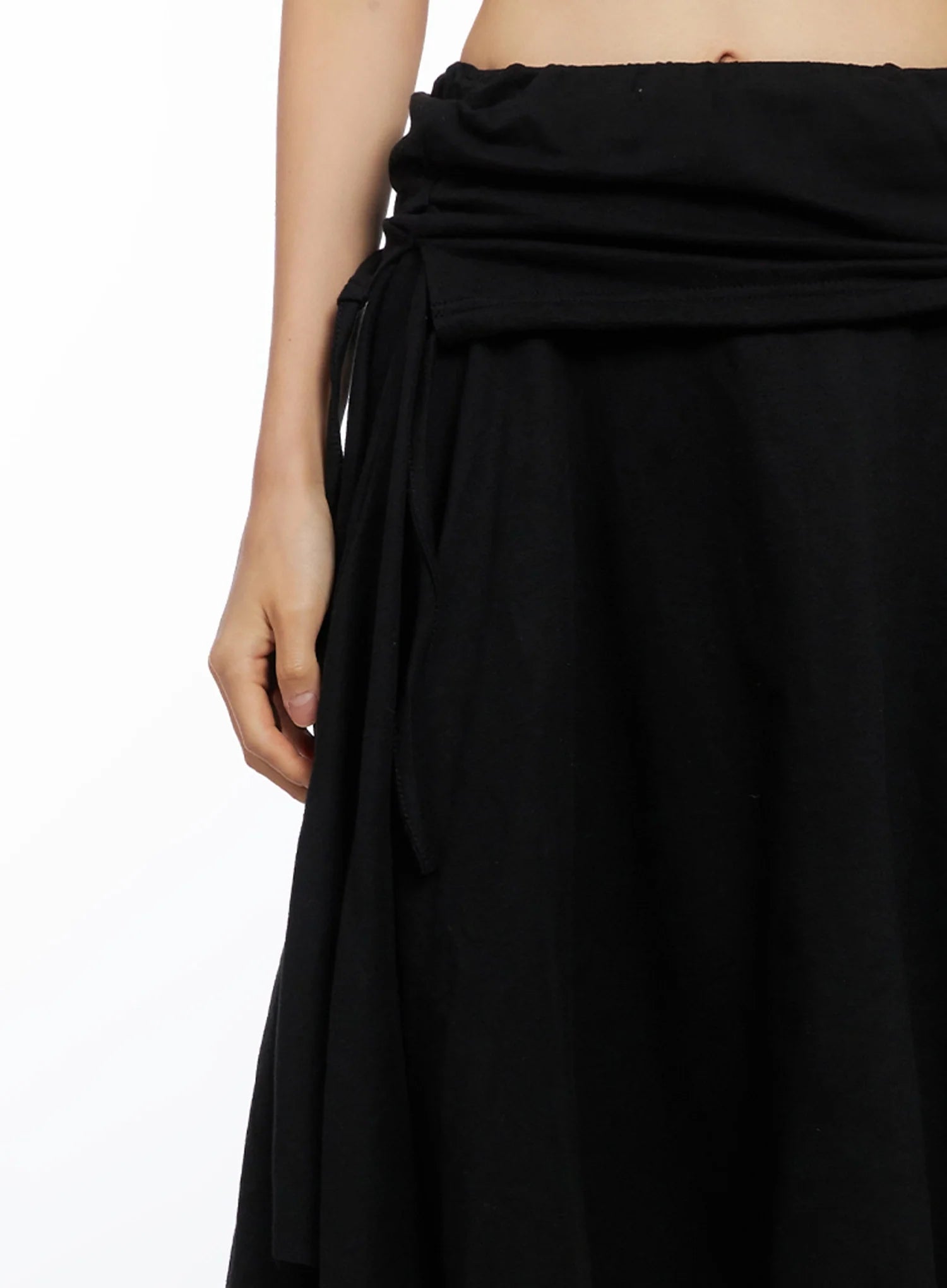 Layered Shirring Asymmetrical Skirt CO517