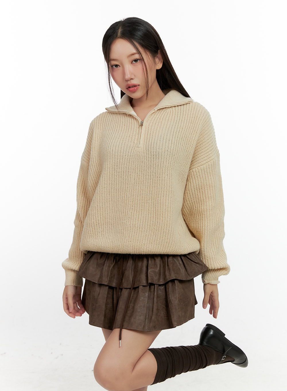 Cozy Knit Half Zip Sweater CN412
