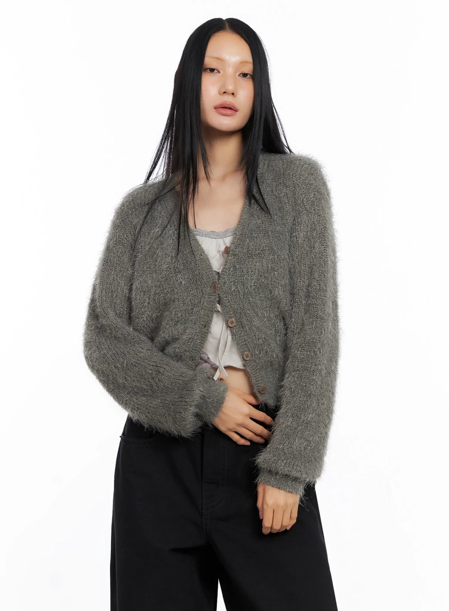 Soft Knit Buttoned Cardigan CO517