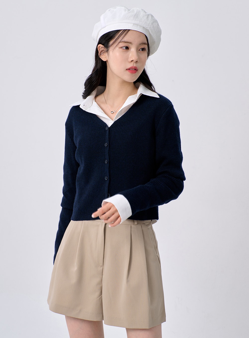 Ribbed Knit Cardigan OM329