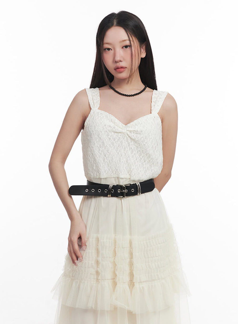 Sweetheart Ruffle Lace Maxi Dress IM528