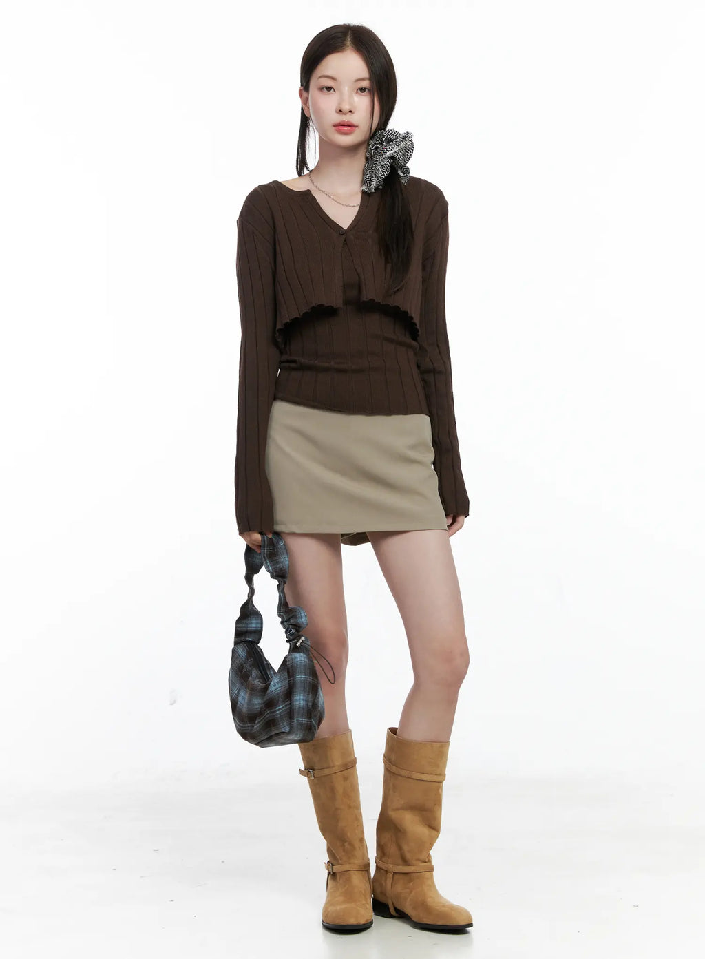 Knit Cardigan Cami Set CO503