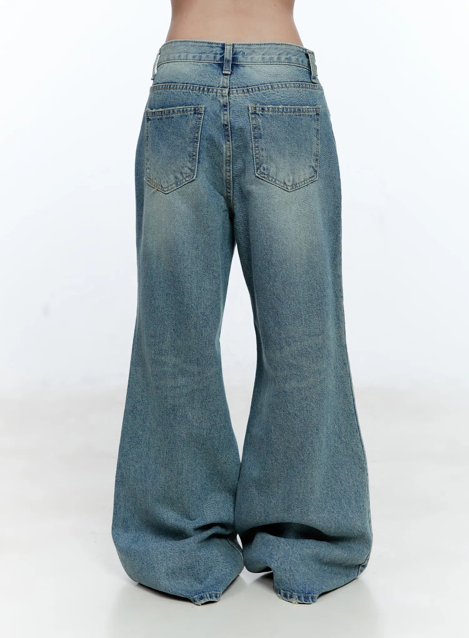 Mazie Distressed Wide-Leg Flare Jeans CG512