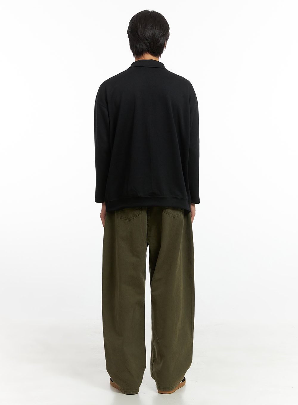 Men's Buttoned Collared Shirt (Black) IO417