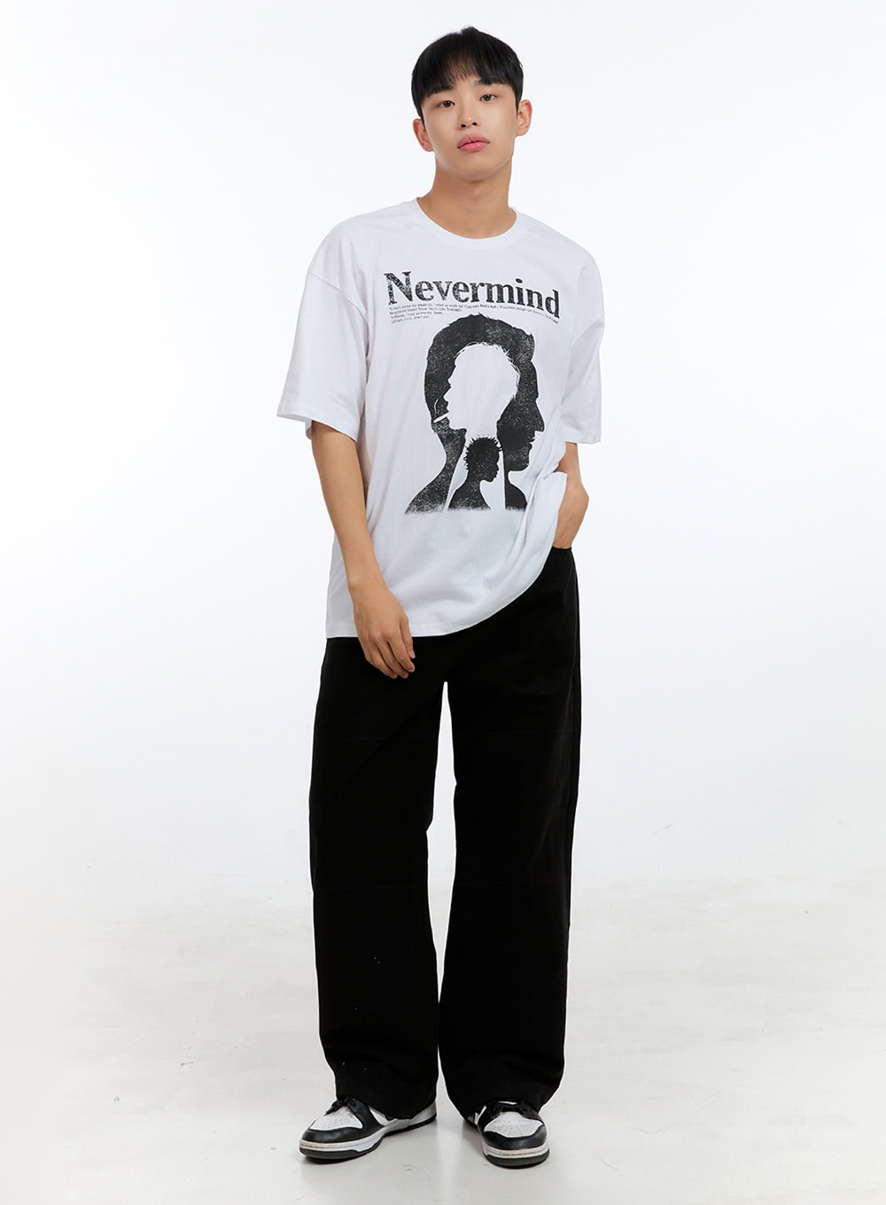 Men's Round Neck Graphic Cotton Tee IG422