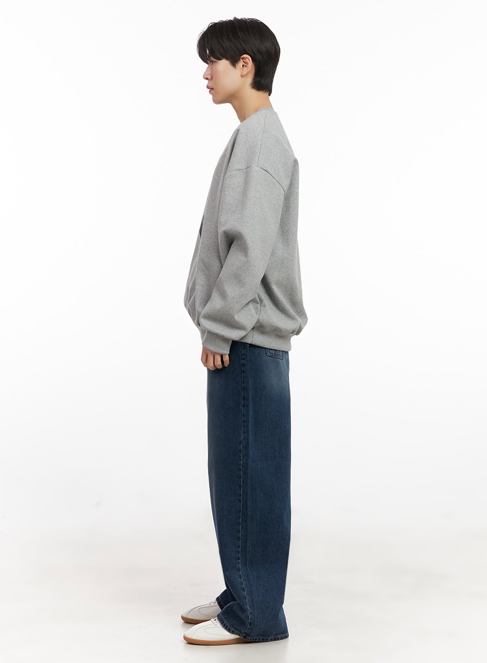 Men's Washed Wide-Fit Denim Jeans IJ517