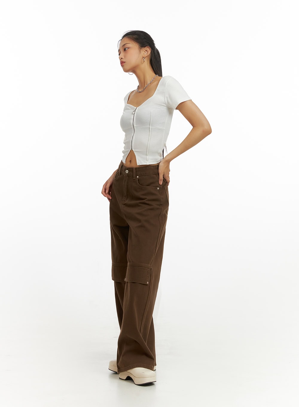 Zip-Up Crop Top IU412