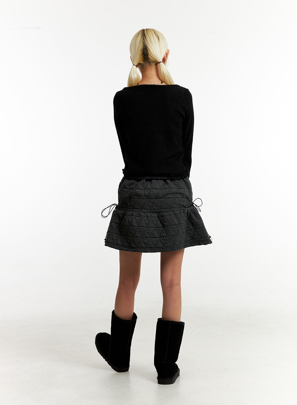 Quilted Tie Mini Skirt ID315