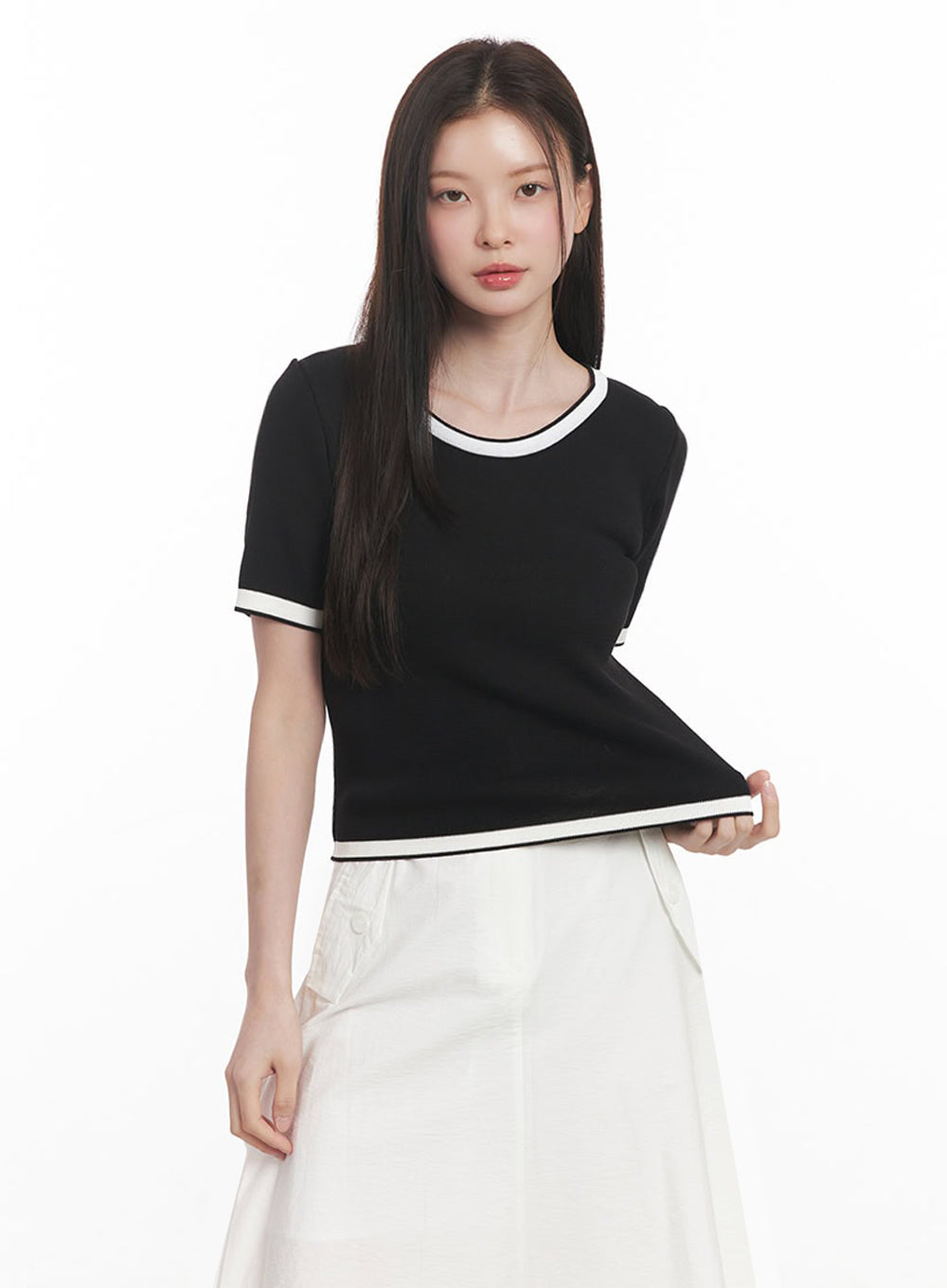 Classy Contrast Top IY513