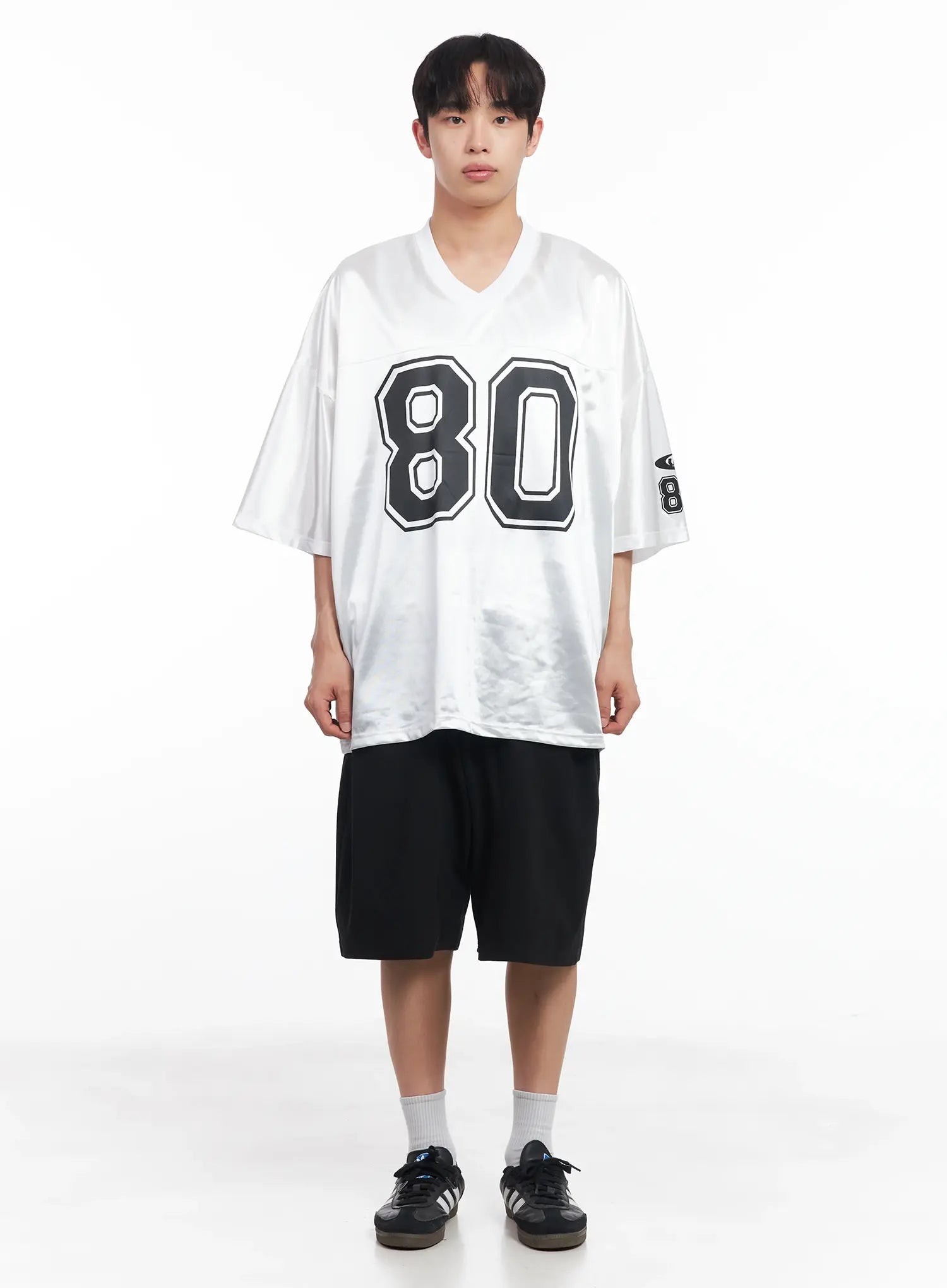 Men's Oversized V-Neck Jersey IU518