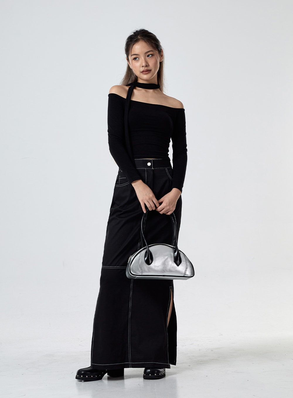 Muffler Off Shoulder Top Set CG24