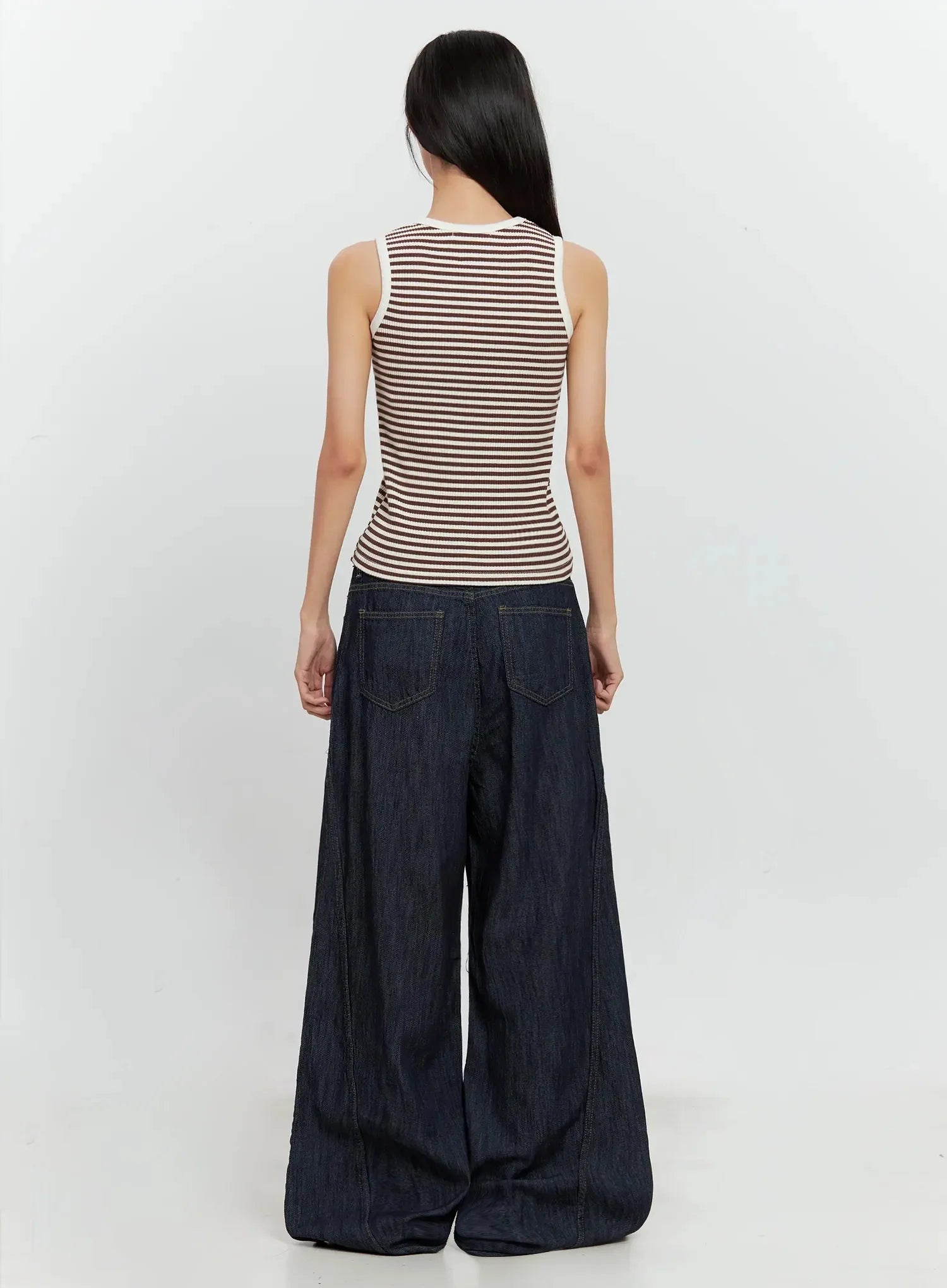 Striped Knit Tank Top IL528