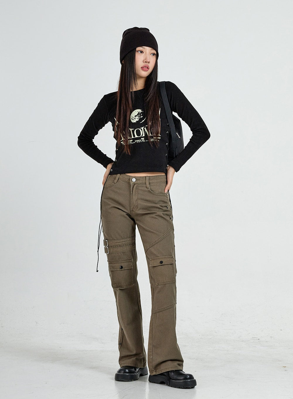 Lettering Print Side Cross Tie Top CO18