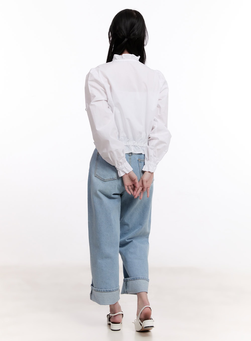 Ribbon Frill Long Sleeve Blouse CM526