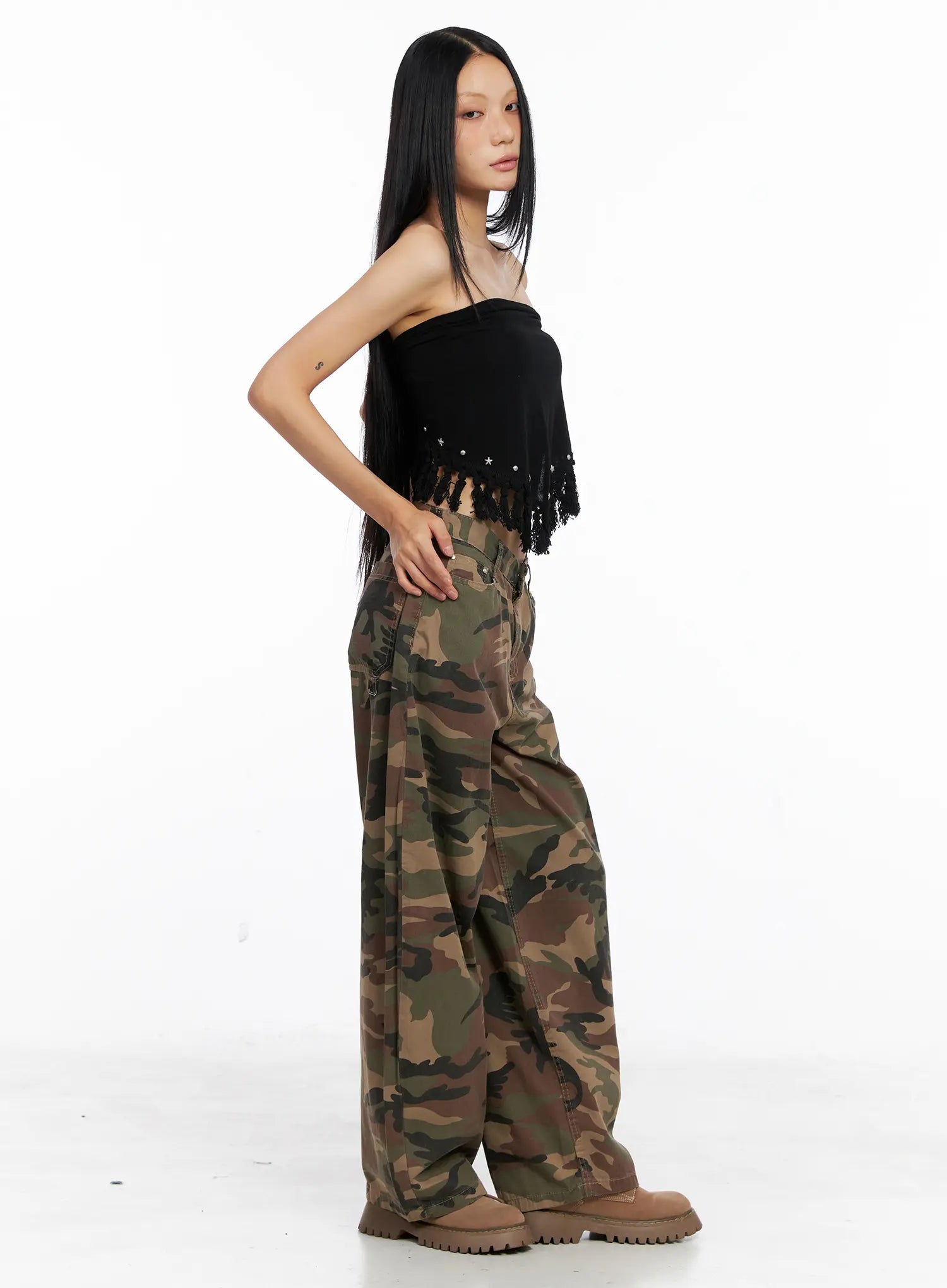 Western Fringe Scarf Strapless Top CS511