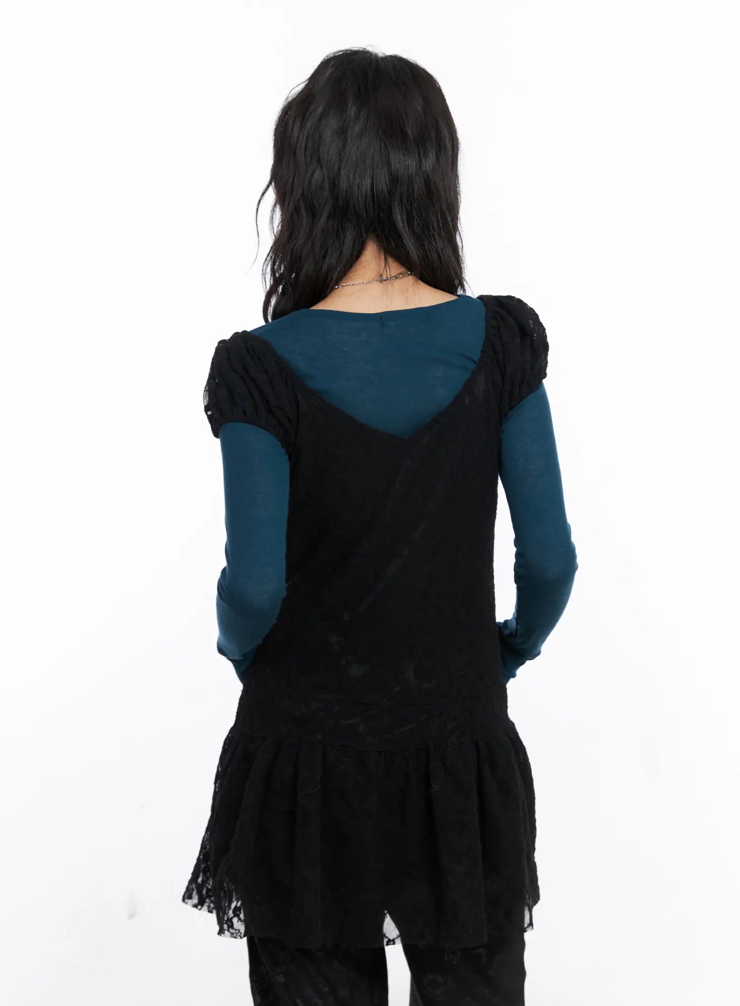 Lace Shirred Mini Dress CO507