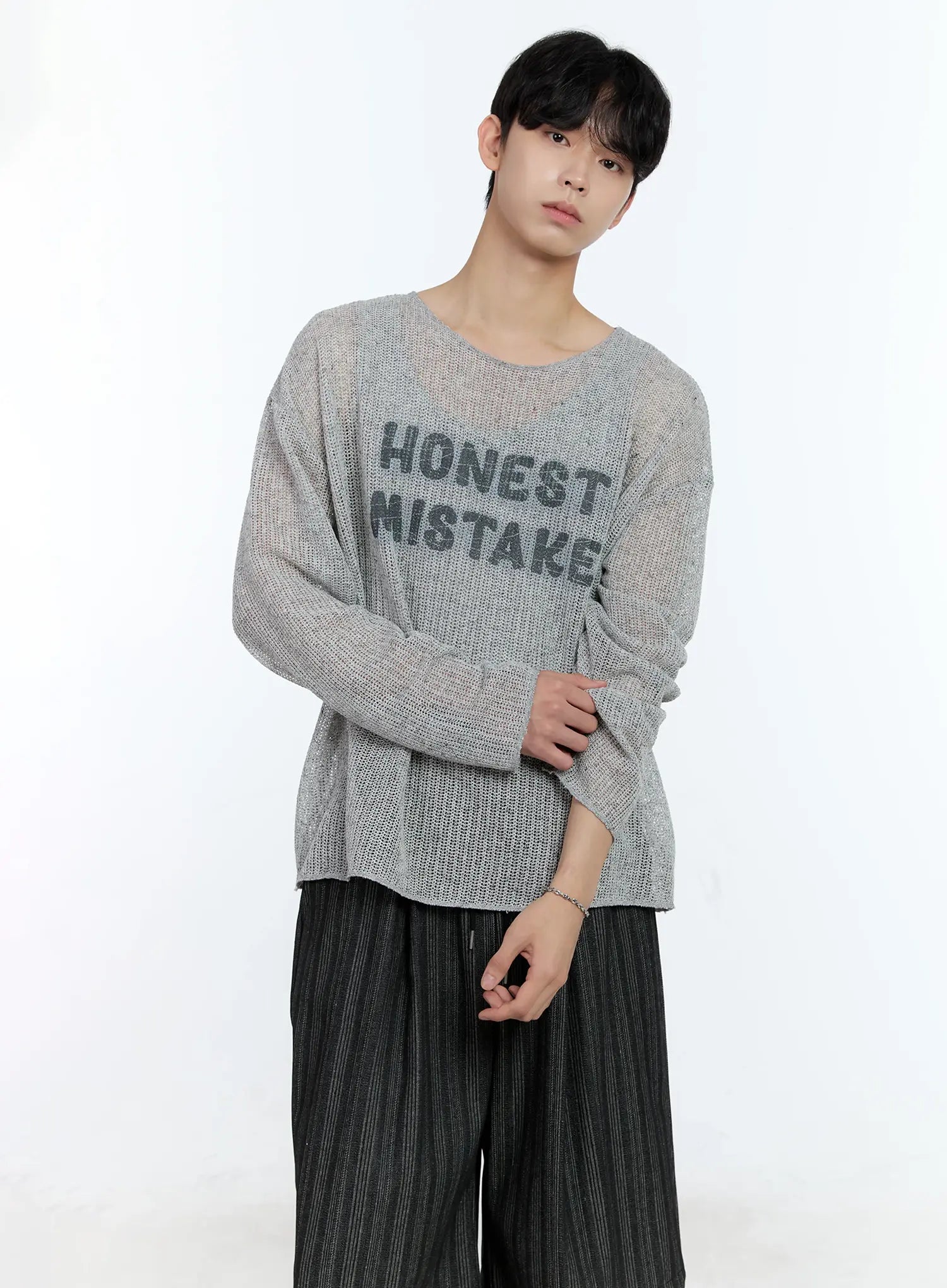Men's Mesh Long Sleeve Graphic Top IG501