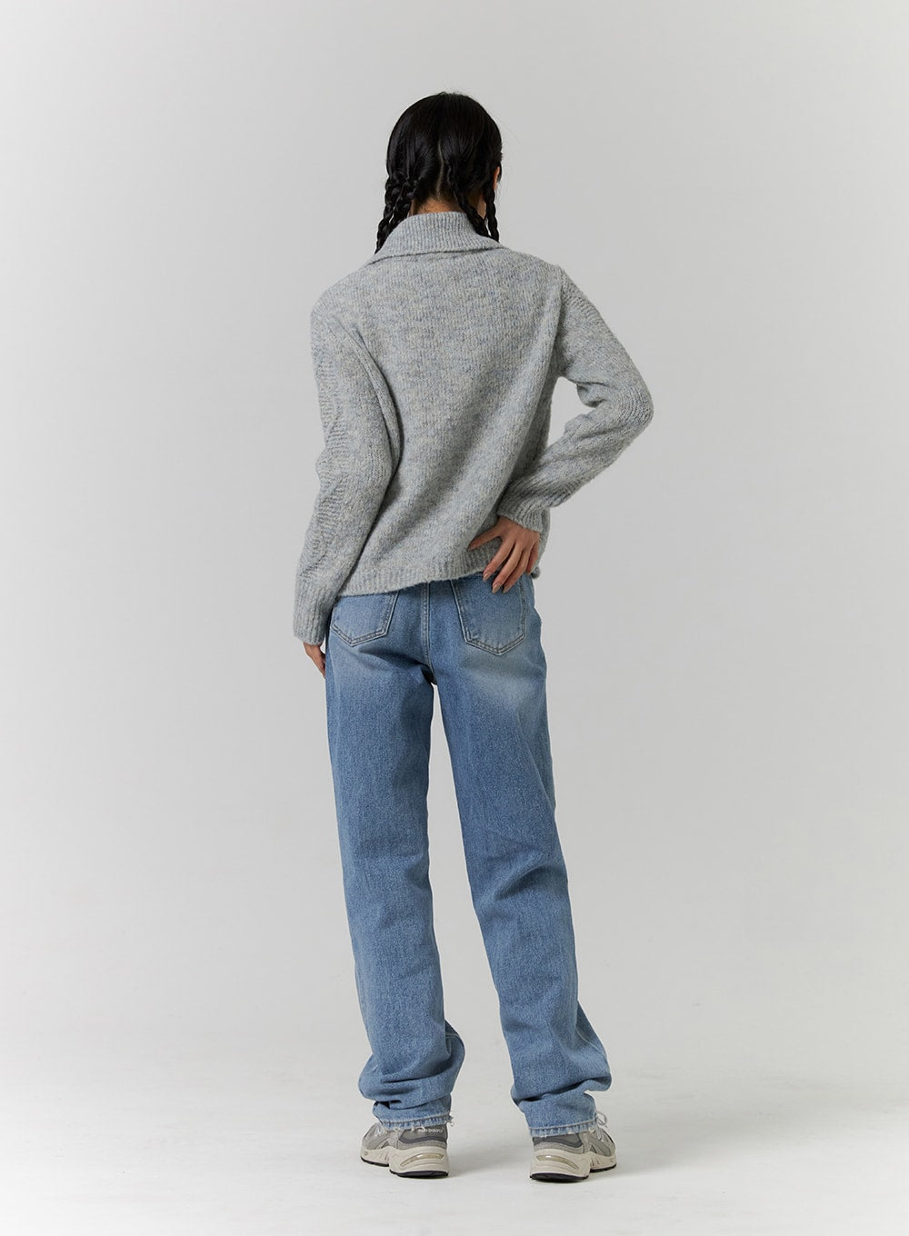 Recycled Polyester Collared Cable Knit Cardigan CD314