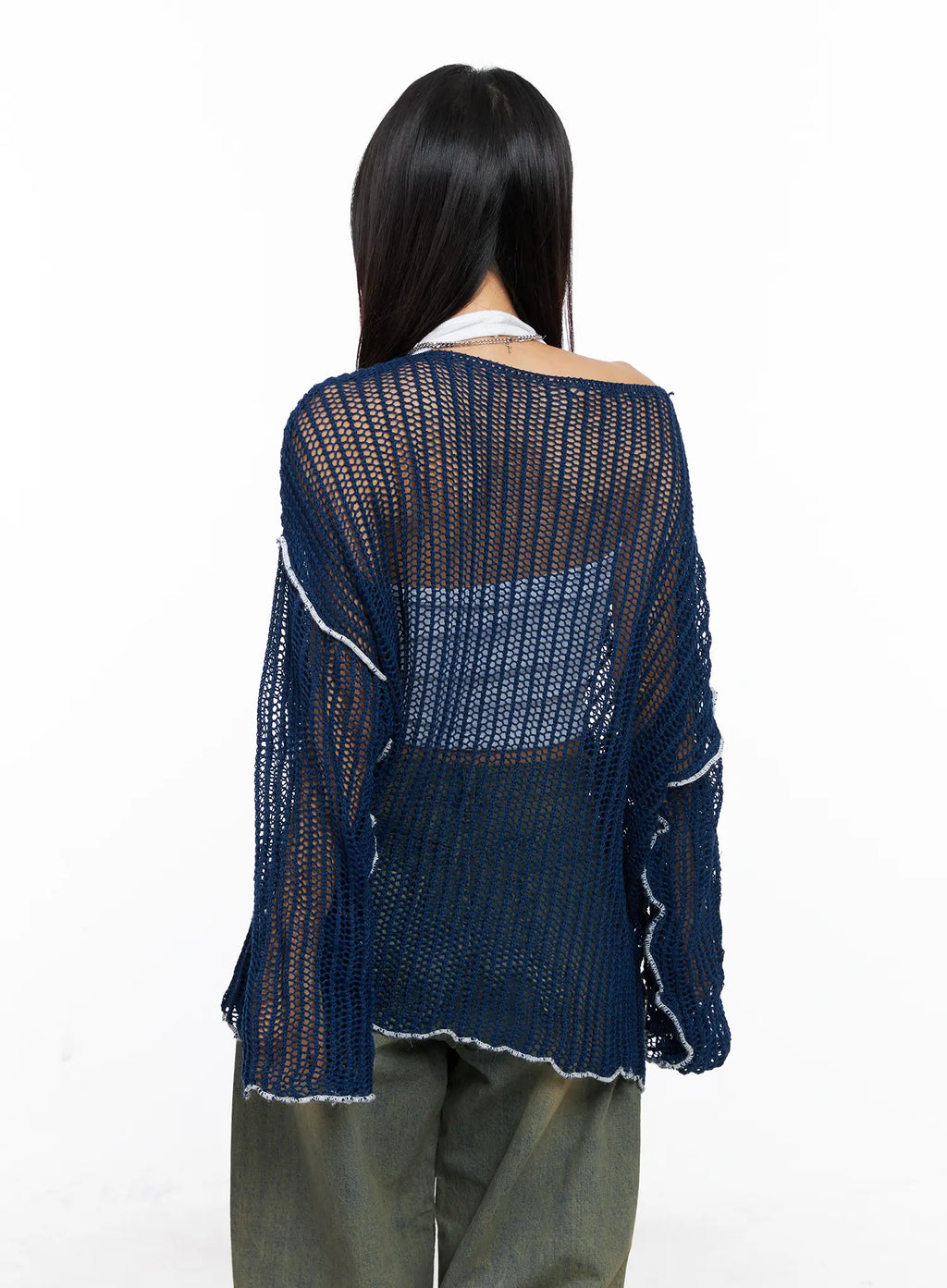 Mesh Knit Loose Fit Sweater CO515