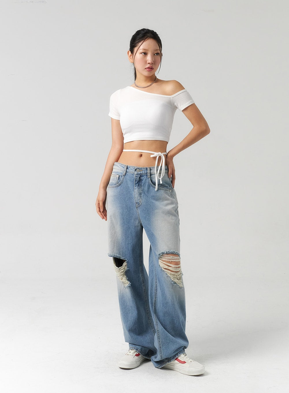 Waist Strap Cropped Tee CU326