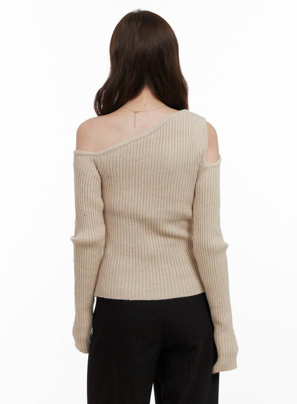 Unbalanced Cut Out One Shoulder Sweater OD403