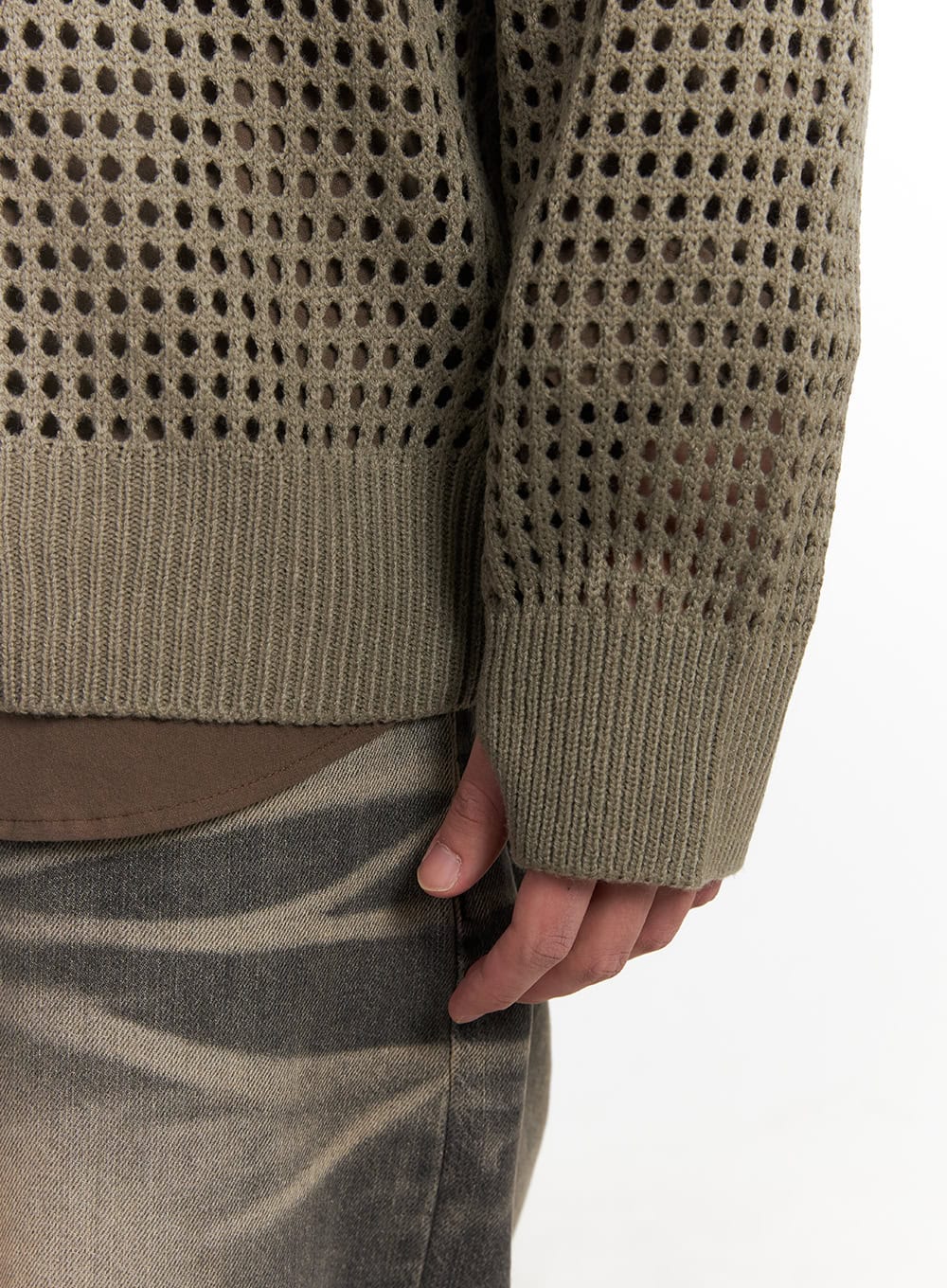 Men's Mesh Knit Hooded Zip-Up Jacket IM514