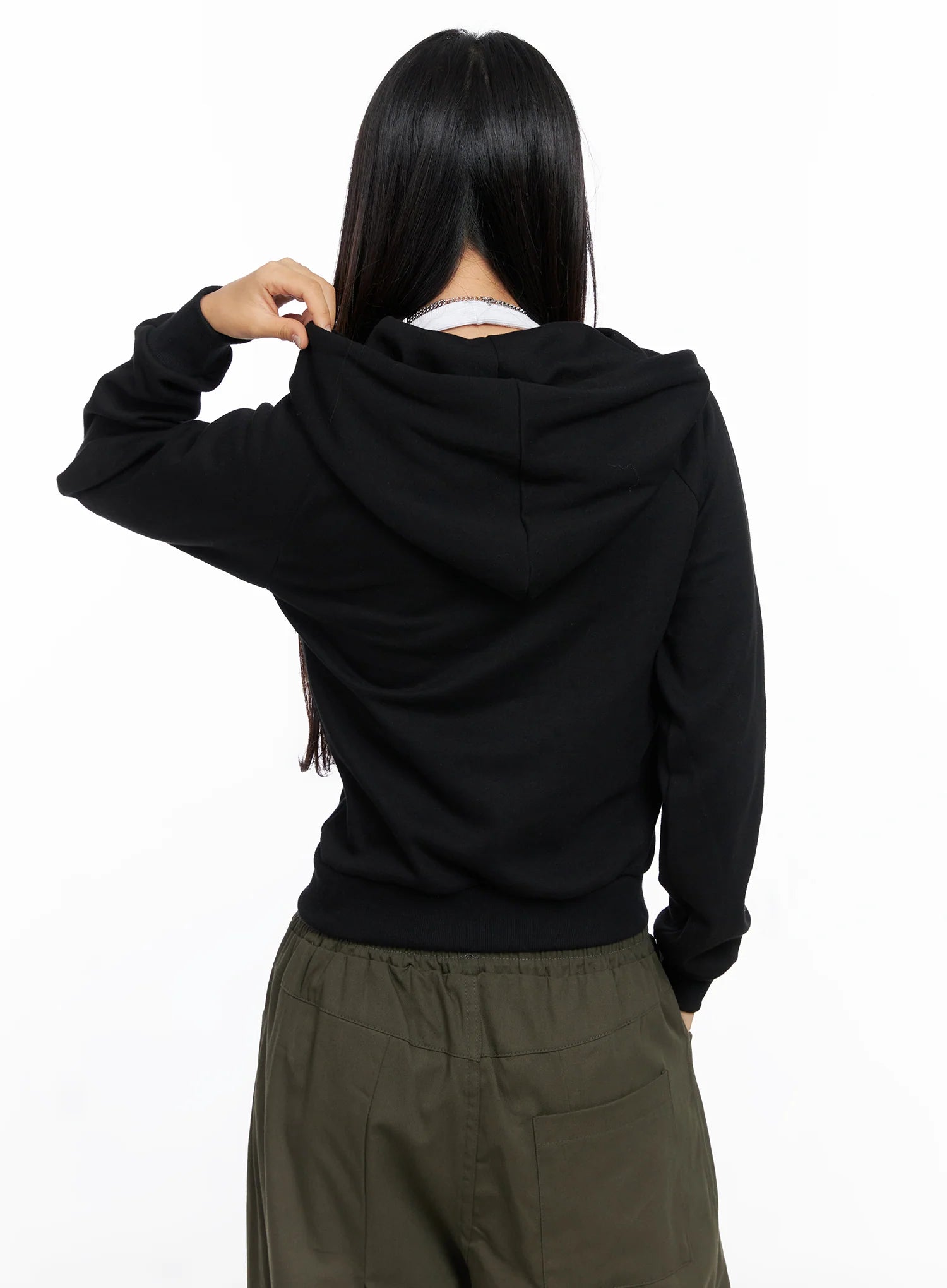Graphic Cropped Hoodie CO515