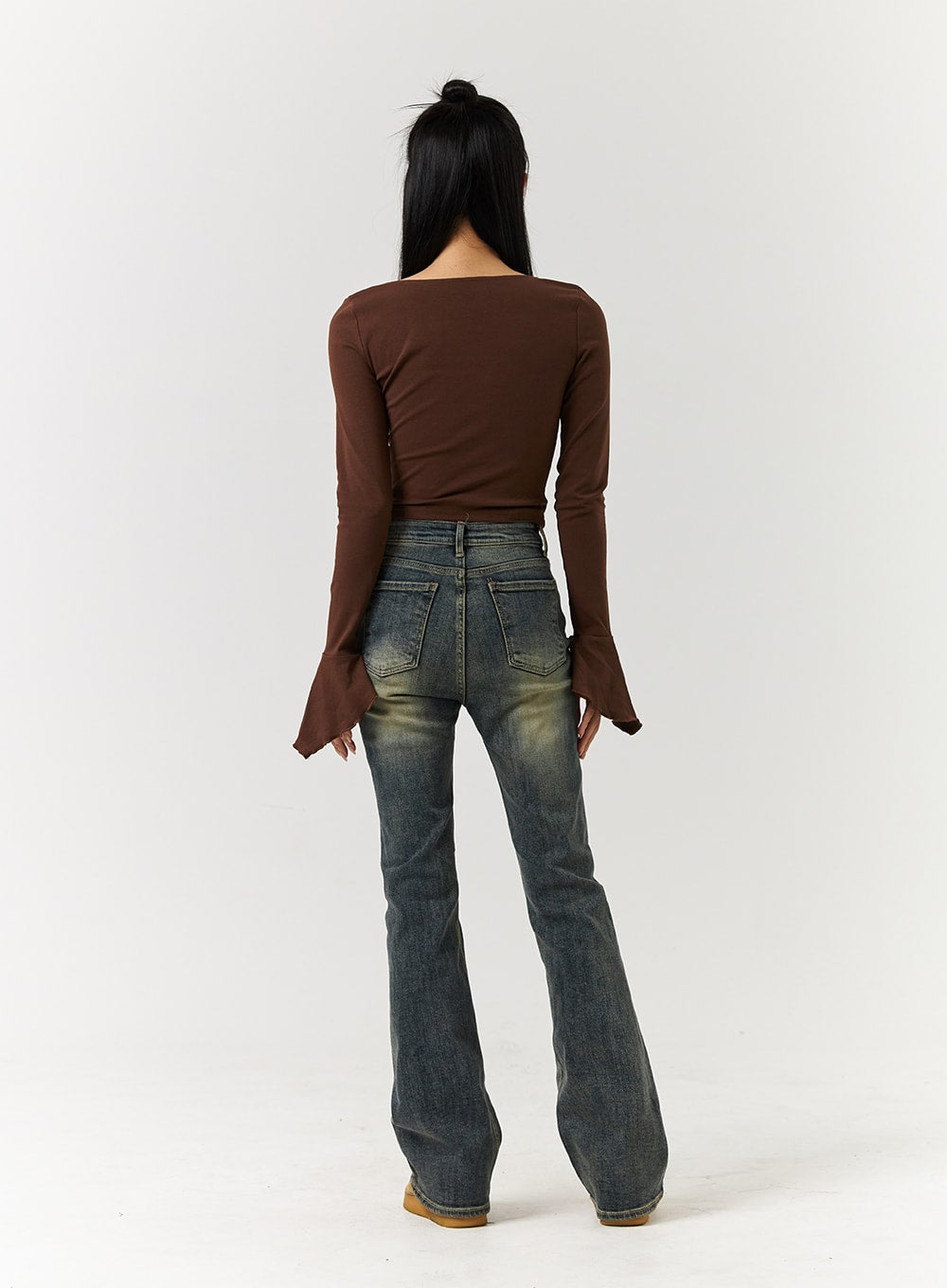 Denim Mid-Waist Flared Jeans CD322