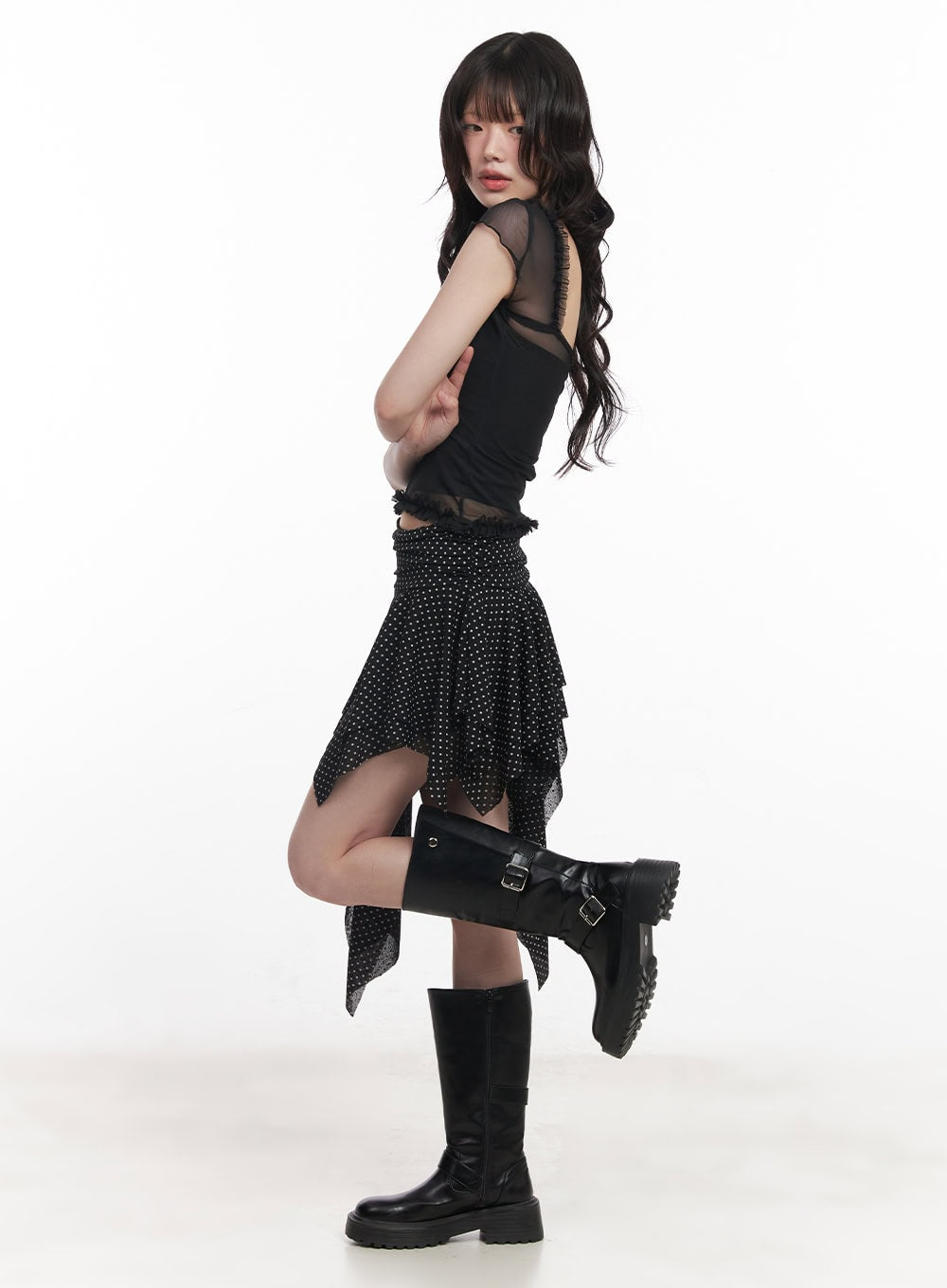 Puff Sleeve Sheer Top CY520