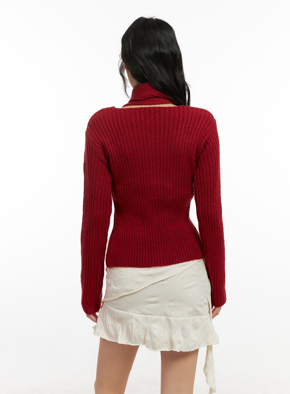 Slit Detail Ribbed Knit Sweater CN413