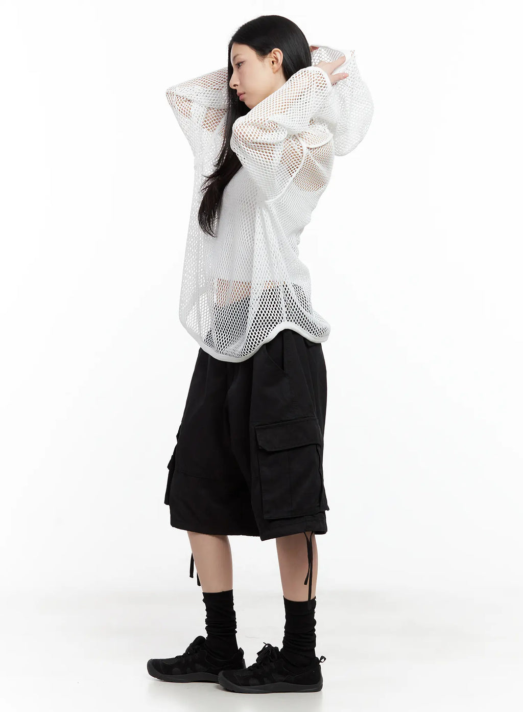 Oversized Mesh Hoodie CU530