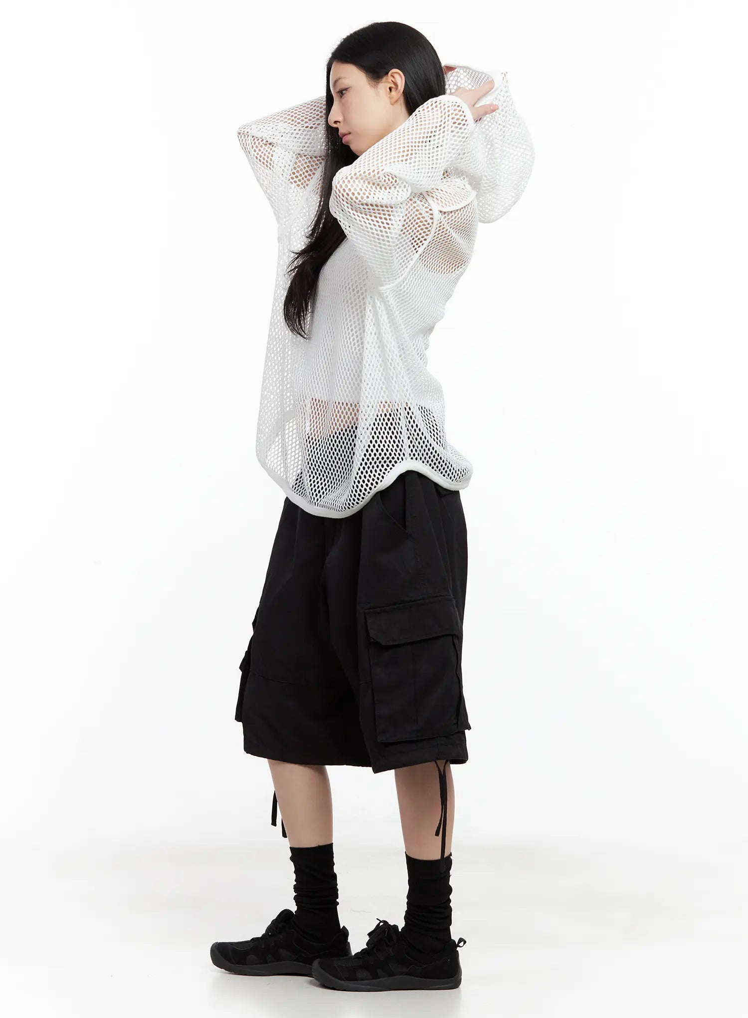 Oversized Mesh Hoodie CU530