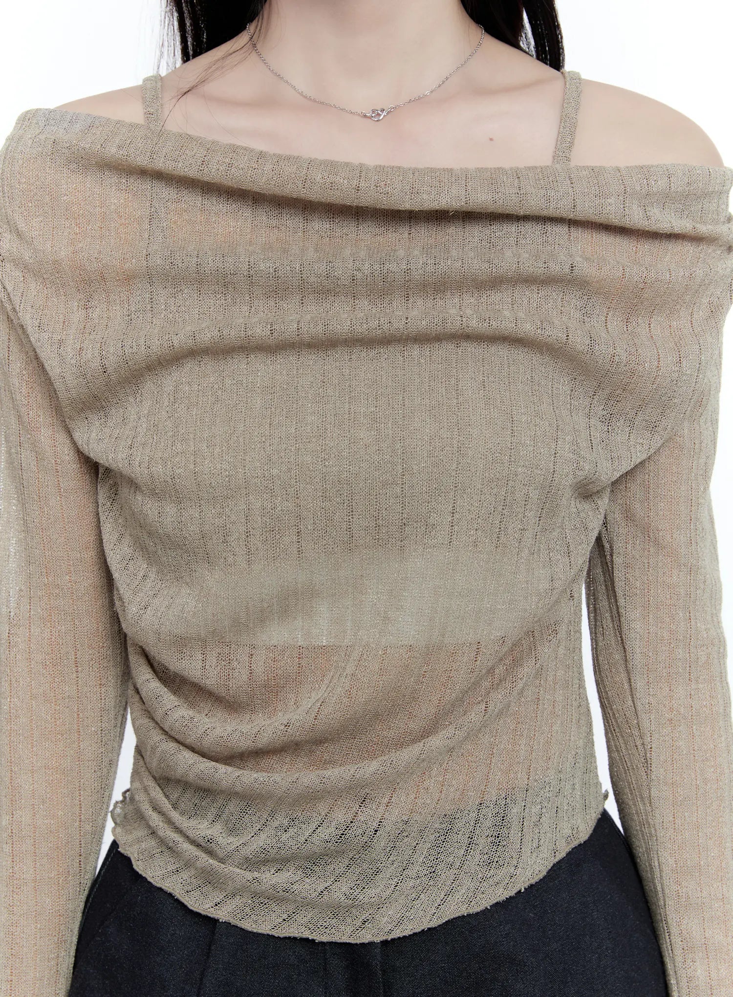 Mesh Knit Off-Shoulder and Cami Set CG513