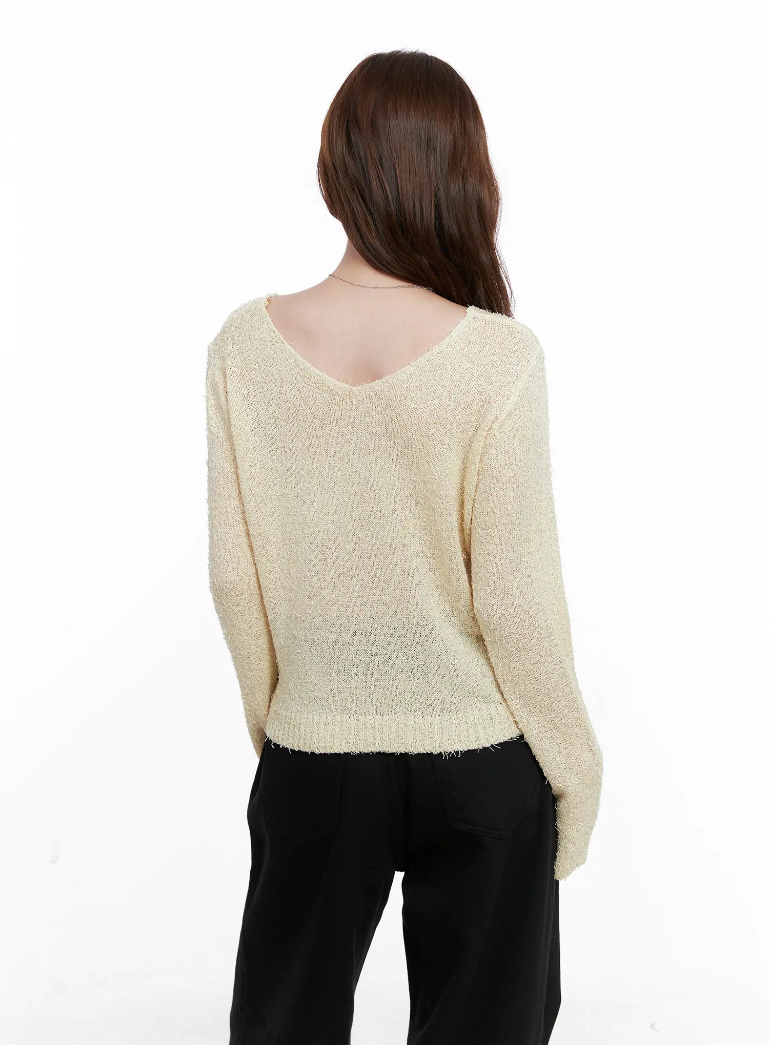 Loose-Fit V-Neck Knit Sweater CG521