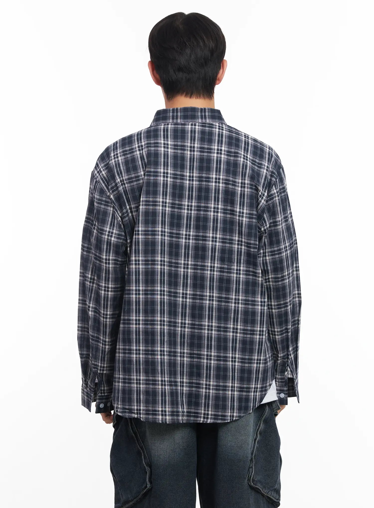 Men's Loose-Fit Flannel Shirt IU519