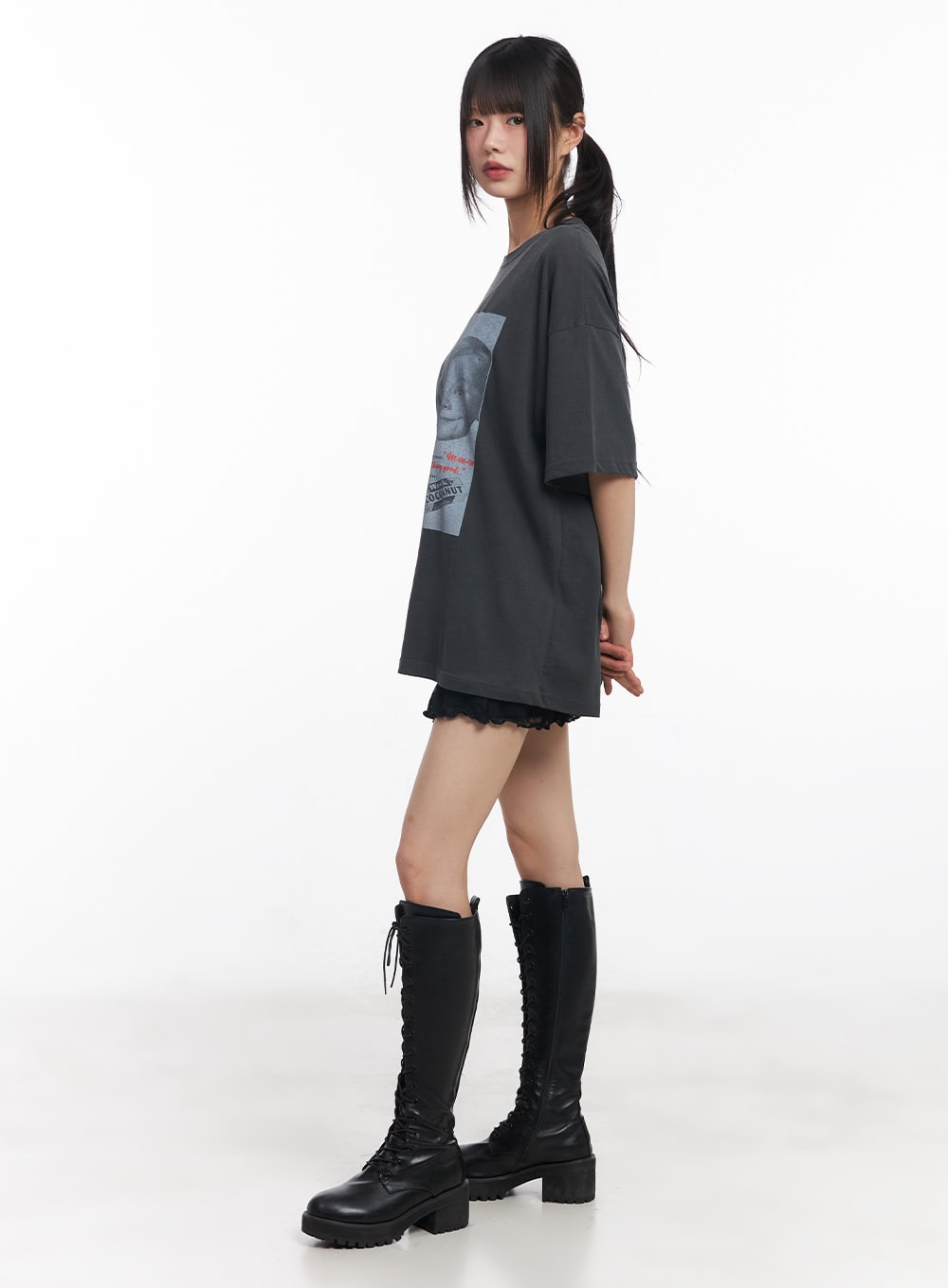 Oversized Cotton Graphic Tee CY512