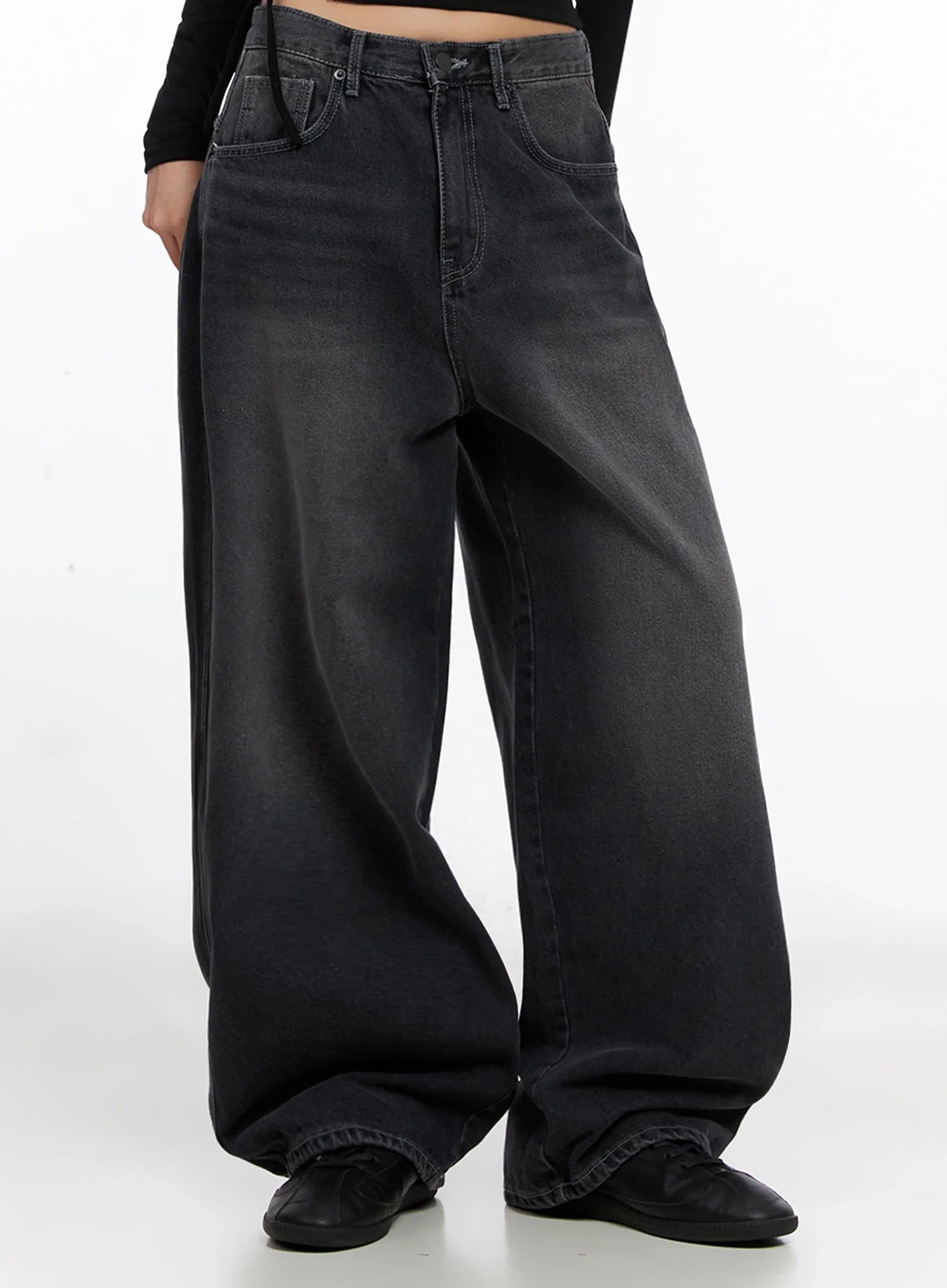 Casual Wide-Leg Baggy Jeans IS515