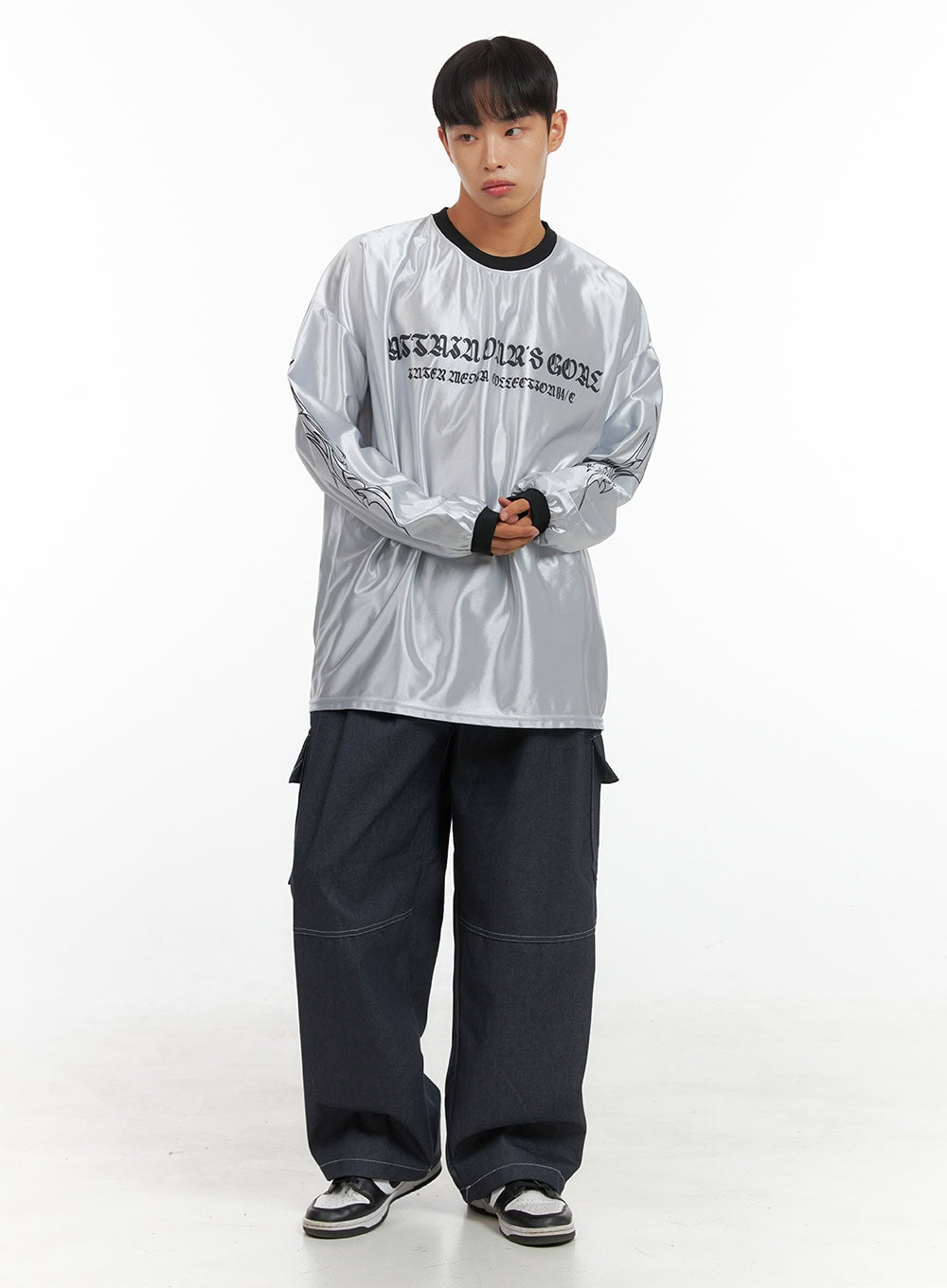 Men's Oversize Sliver Print Jersey T-Shirt IS419