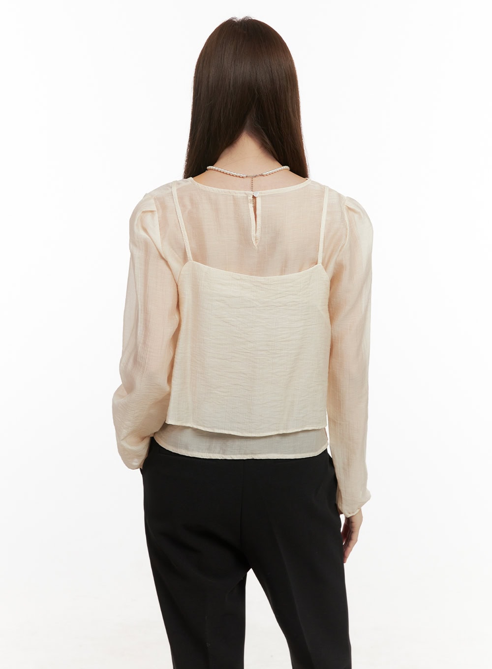 Round Neck Layered Blouse OD417