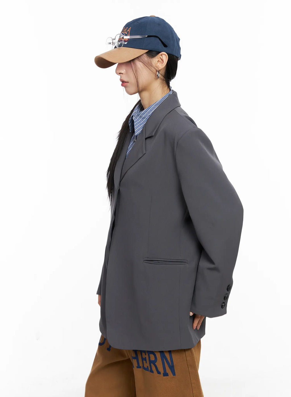 Oversized One-Button Blazer CC1109