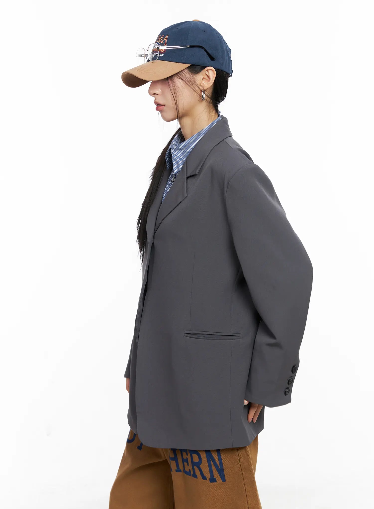 Oversized One-Button Blazer CC1109