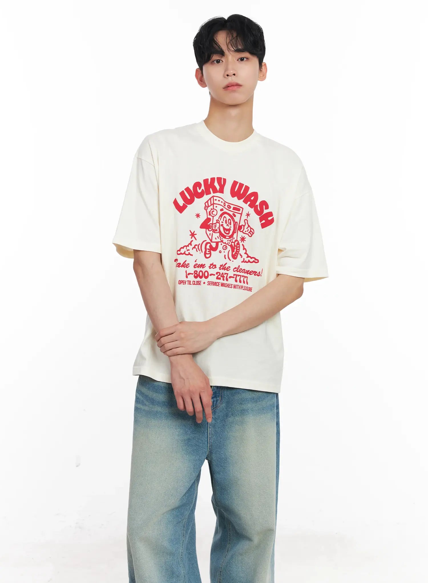 Men's Vintage "Lucky Wash" Graphic T-Shirt IL501