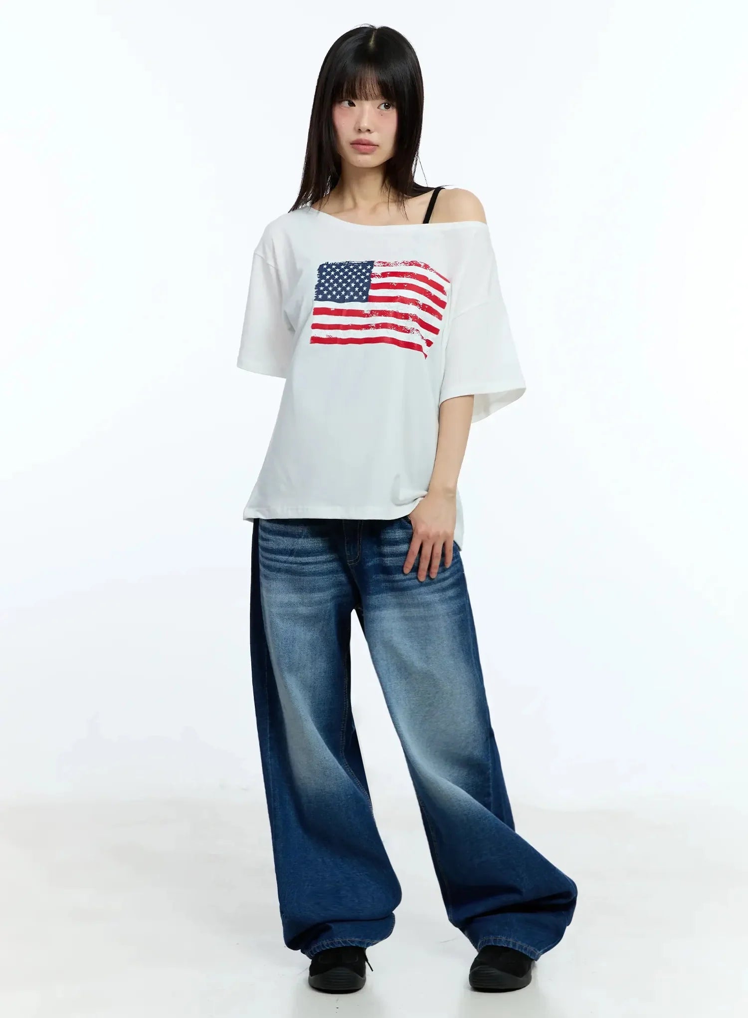 Yoonchae Washed Wide-Leg Jeans IU525