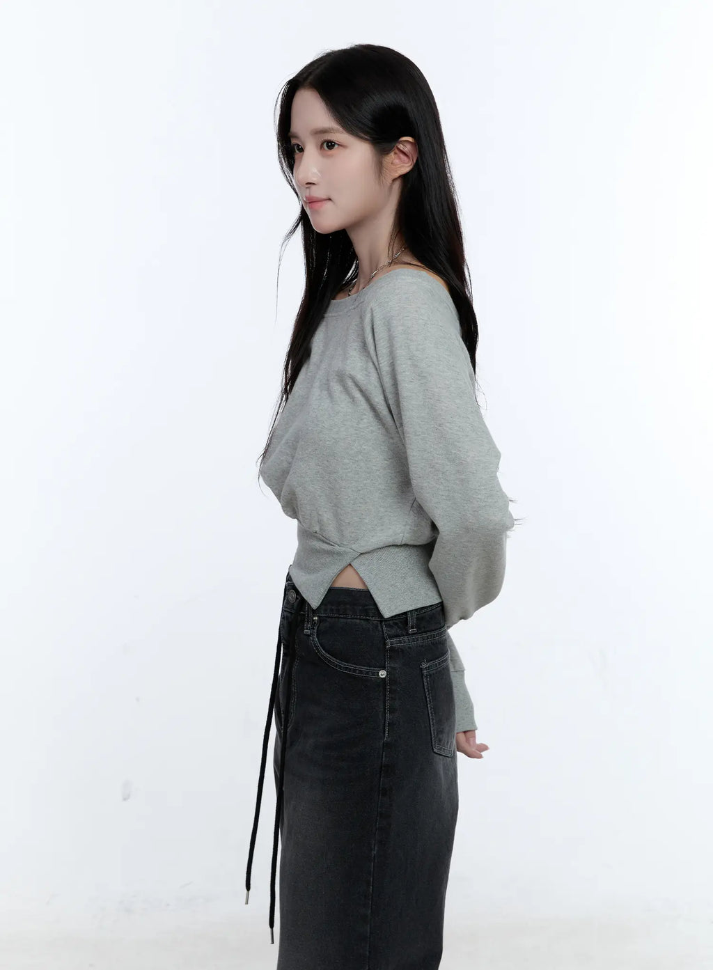 Asymmetric Off-Shoulder Sweatshirt Top CG512